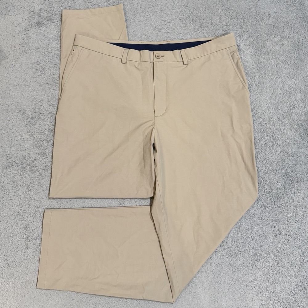 Vineyard Vines OTG On-The-Go Pant 40x32 Performance Chino Stretch Dark Tan *READ